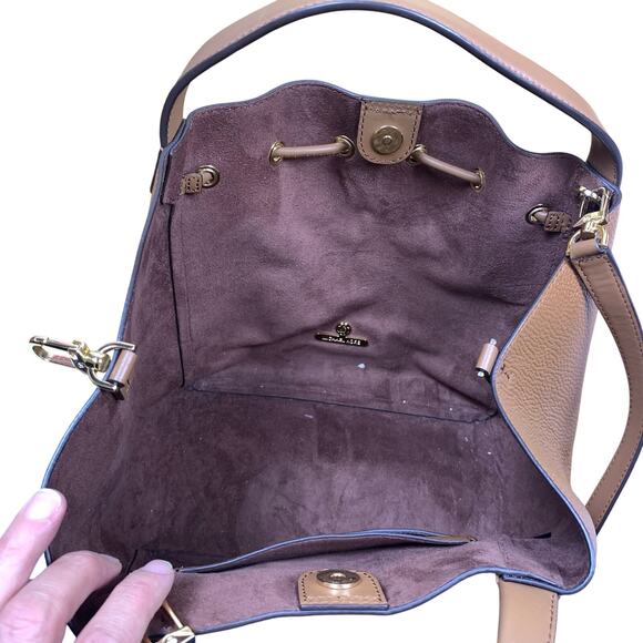 Michael Kors Brown Phoebe Large Leather  Bucket Bag Shoulder Crossbody - Picture 8 of 12